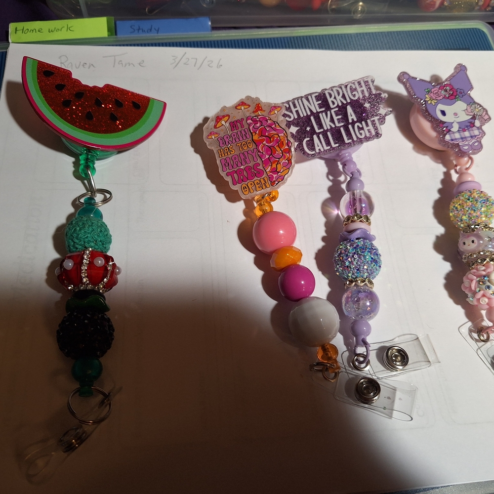 Cute Watermelon Kids Badge Reel - Pink, Green, Red
